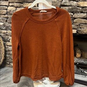 Women's Rust Waffle Knit Top